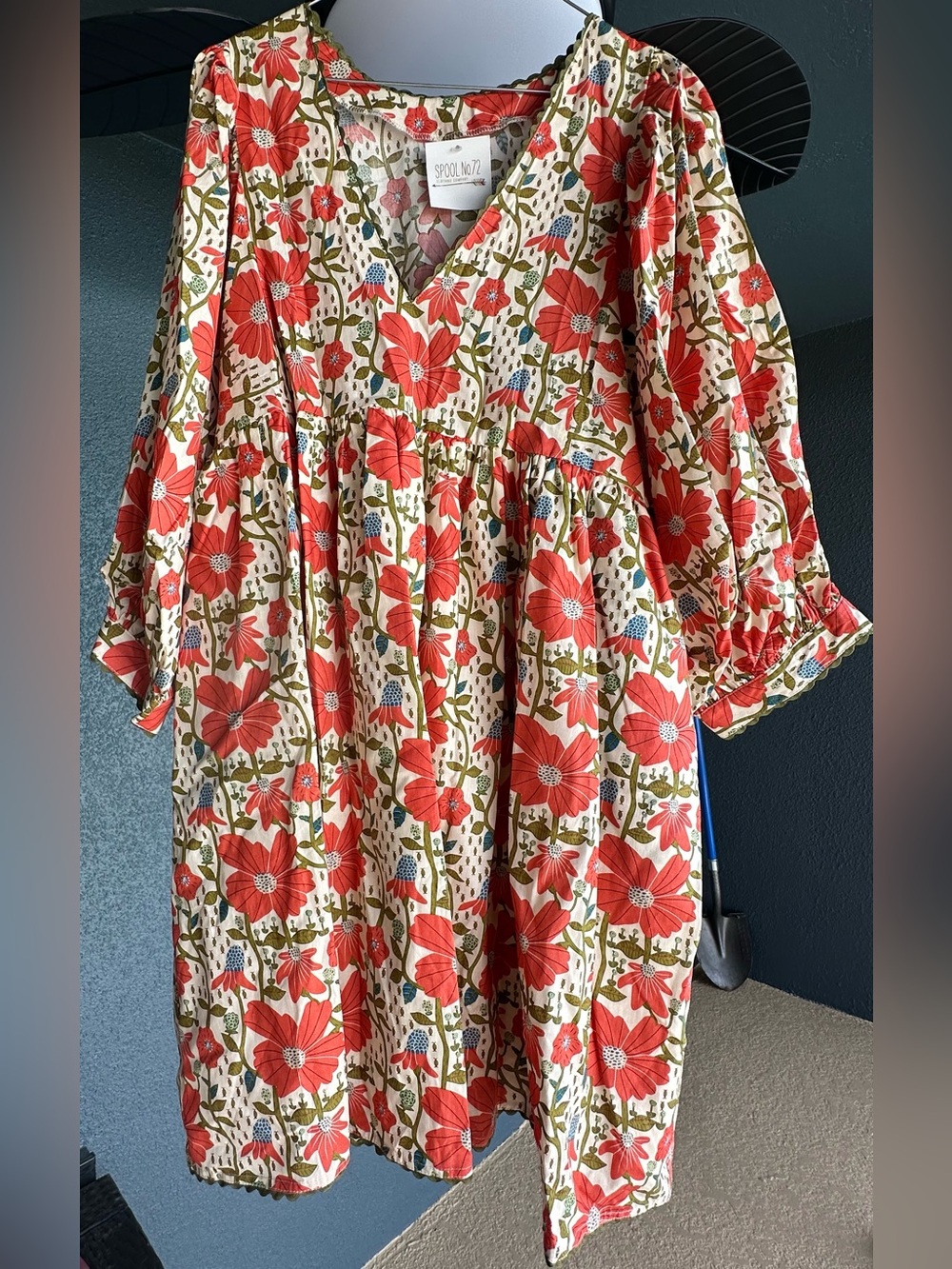 Spool72 Poppies Cotton Dress Size Large NWT